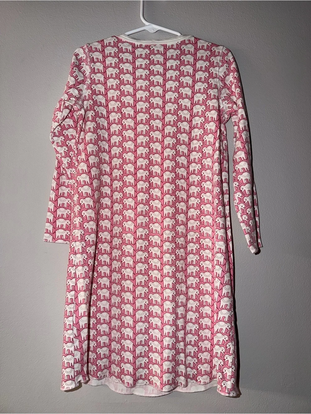 Roberta Roller Rabbit Girls Hathi Pink Elephant Print Nightgown Long Sleeve Sz 8